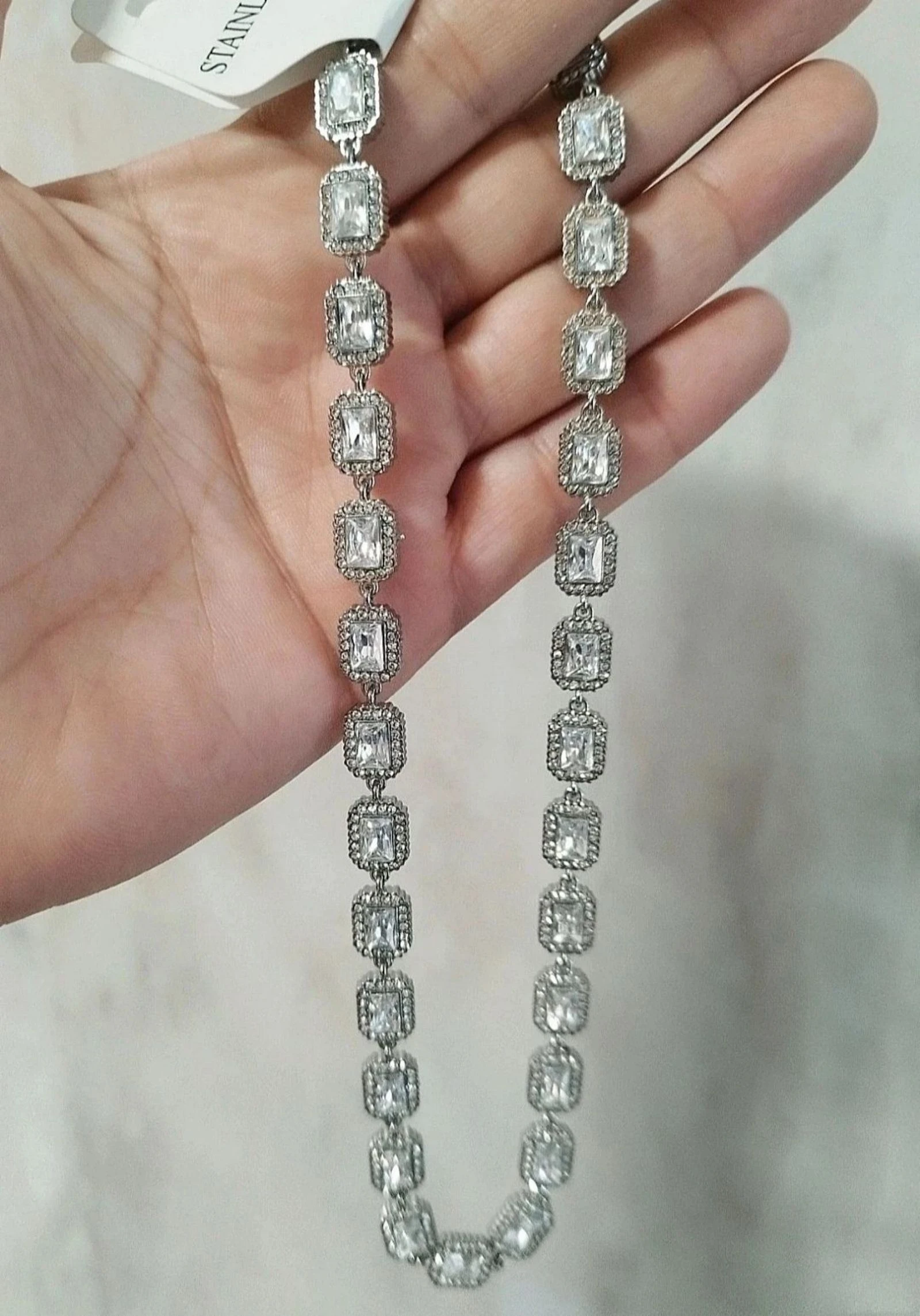 Collar plateado con brillo en acero inoxidable – photo 2
